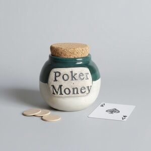 Tumbleweed Pottery NC ‘Poker Money’ Glazed Ceramic Jar with Cork Lid